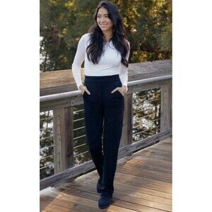 Woolx Black Emerson Straight Leg Pants